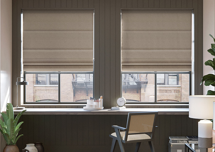 Bruschal (Blackout), Tarnished Bronze - Motorised Roman Blind - Image 3